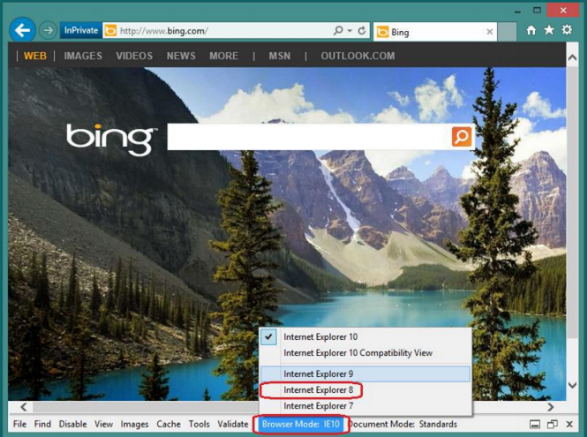 Hướng dẫn chuyển phiên bản Internet Explorer 10,11,12 xuống 7,8
